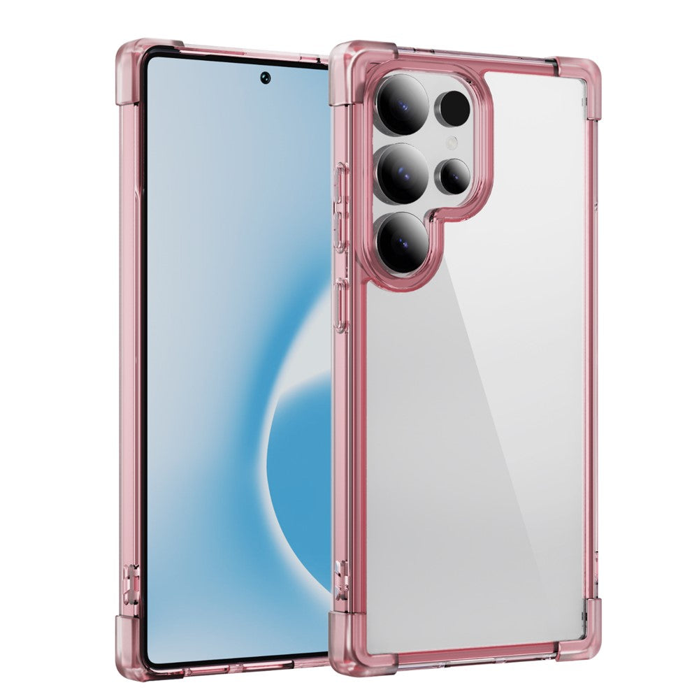 Samsung Galaxy S25 Ultra Clear TPU + Acrylic Case with Reinforced Corners - Transparent Pink