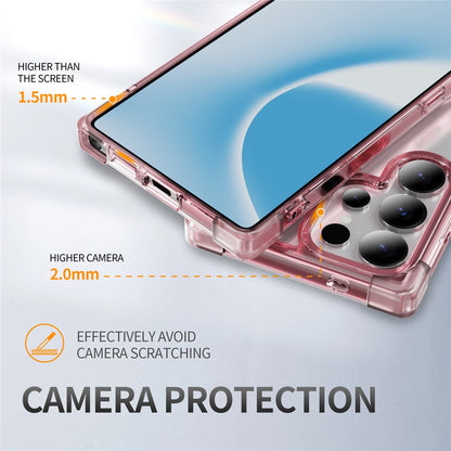 Samsung Galaxy S25 Ultra Clear TPU + Acrylic Case with Reinforced Corners - Transparent Pink