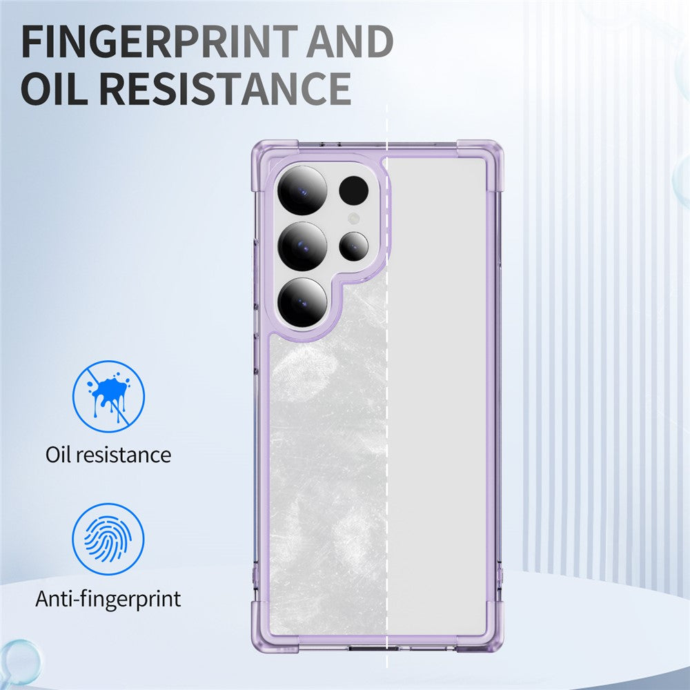 Samsung Galaxy S25 Ultra Clear TPU + Acrylic Case with Reinforced Corners - Transparent Pink
