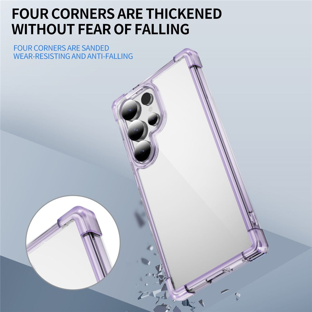Samsung Galaxy S25 Ultra Clear TPU + Acrylic Case with Reinforced Corners - Transparent Pink