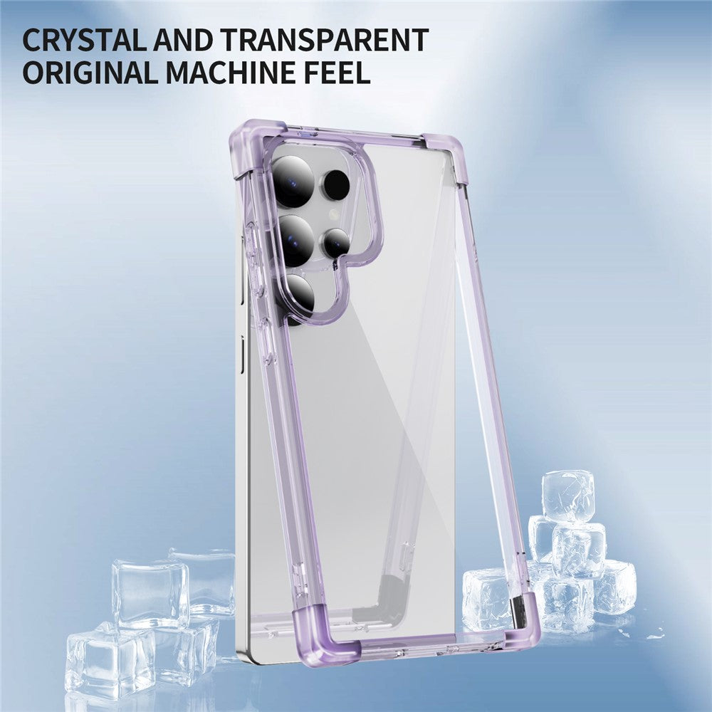 Samsung Galaxy S25 Ultra Clear TPU + Acrylic Case with Reinforced Corners - Transparent Pink
