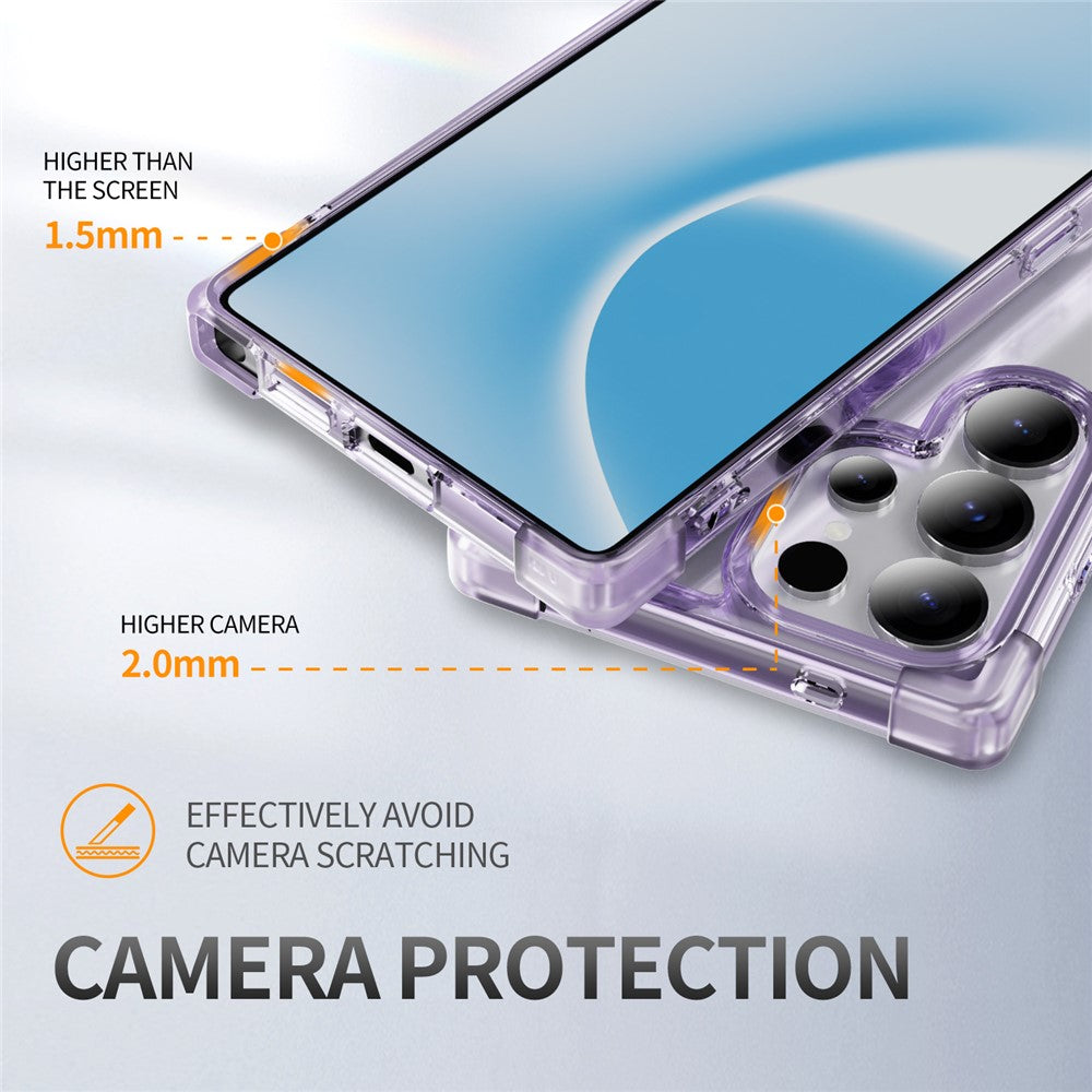 Samsung Galaxy S25 Ultra Clear TPU + Acrylic Case with Reinforced Corners - Transparent Pink