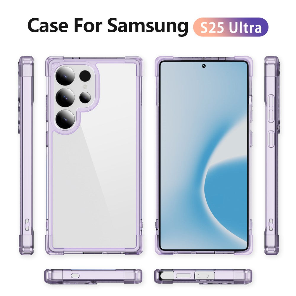 Samsung Galaxy S25 Ultra Clear TPU + Acrylic Case with Reinforced Corners - Transparent Pink
