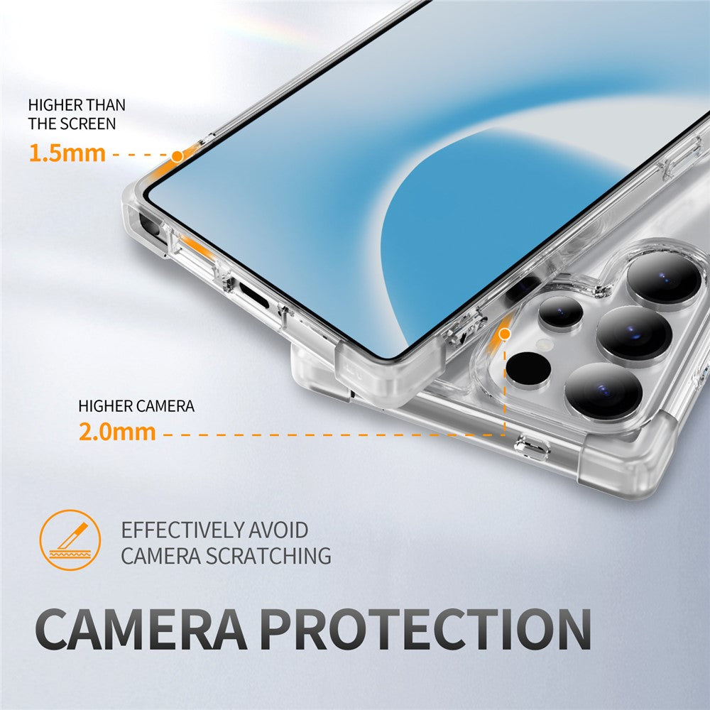 Samsung Galaxy S25 Ultra Clear TPU + Acrylic Case with Reinforced Corners - Transparent Pink