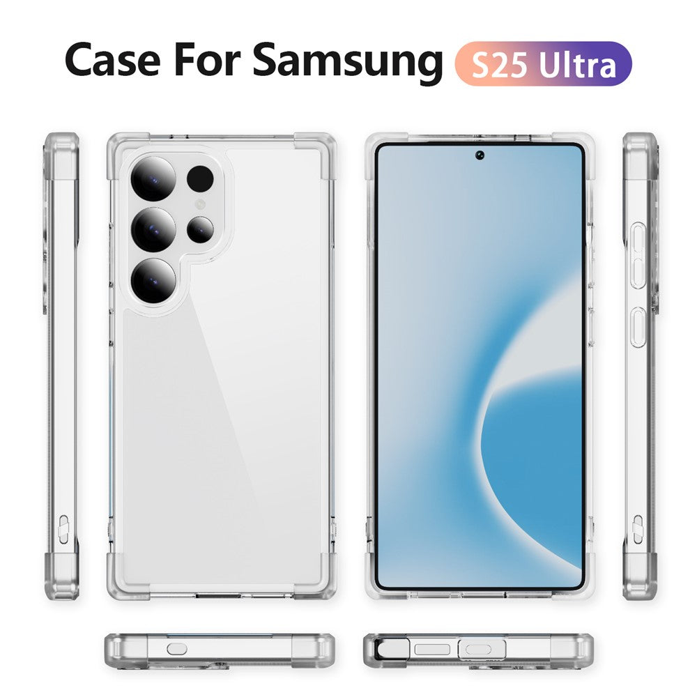 Samsung Galaxy S25 Ultra Clear TPU + Acrylic Case with Reinforced Corners - Transparent Pink