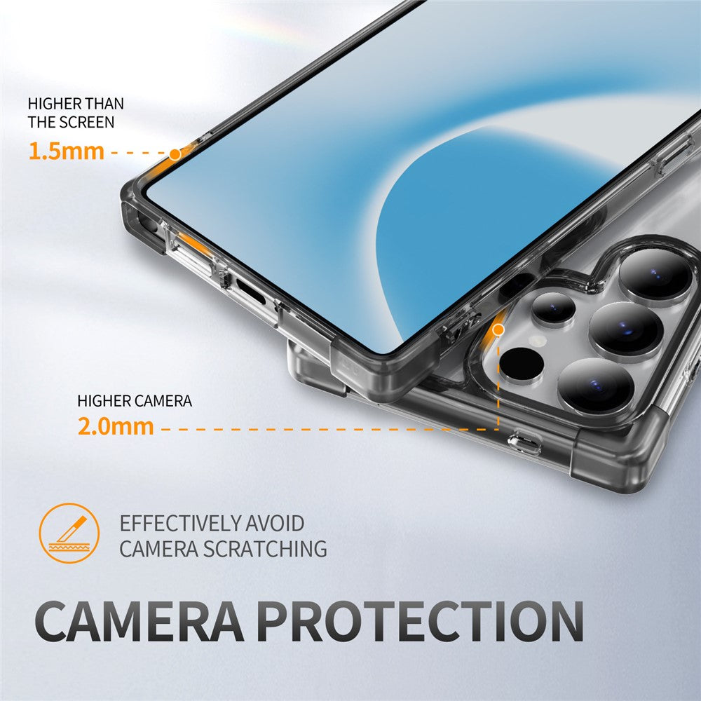 Samsung Galaxy S25 Ultra Clear TPU + Acrylic Case with Reinforced Corners - Transparent Pink
