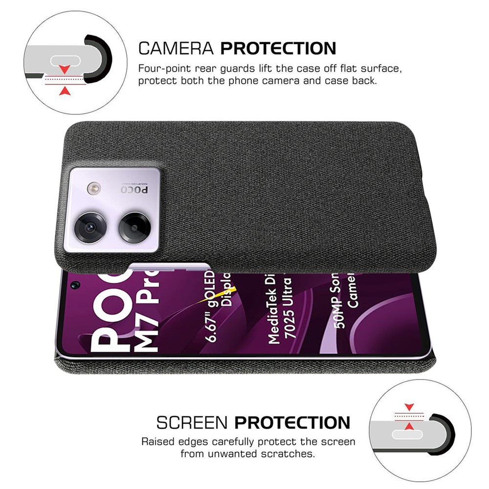Xiaomi Poco M7 Pro 5G Cloth Texture Anti-Scratch Protective PC Case
