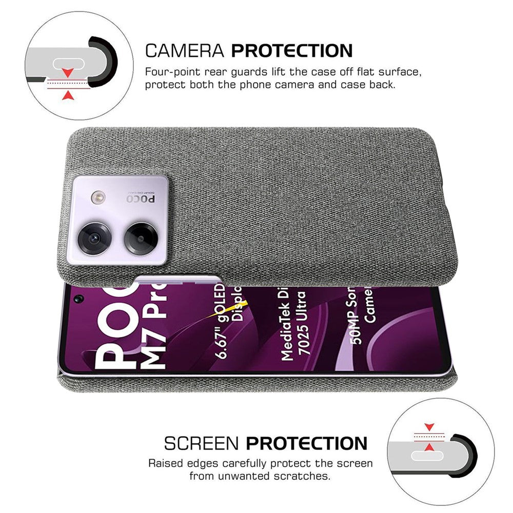 Xiaomi Poco M7 Pro 5G Cloth Texture Anti-Scratch Protective PC Case