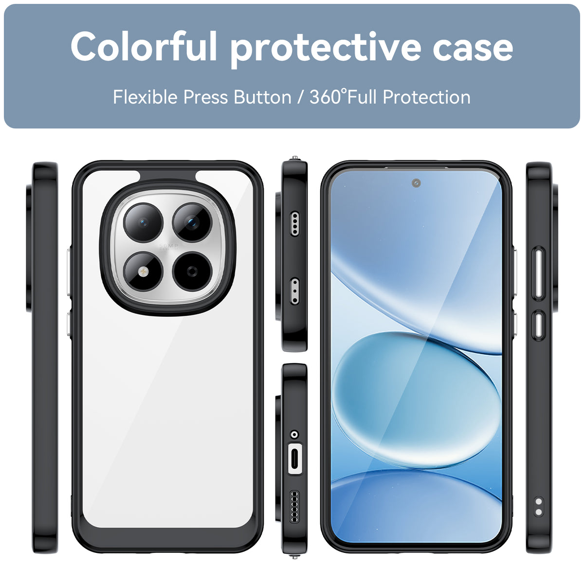 Xiaomi Redmi Note 15 Pro 5G Clear Protective Case with TPU + Acrylic Reinforcement