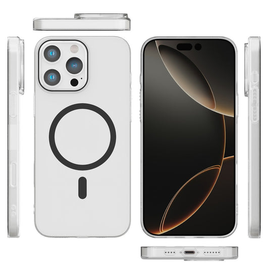 Milky White Magnetic Ring Case for iPhone 16 Pro Max