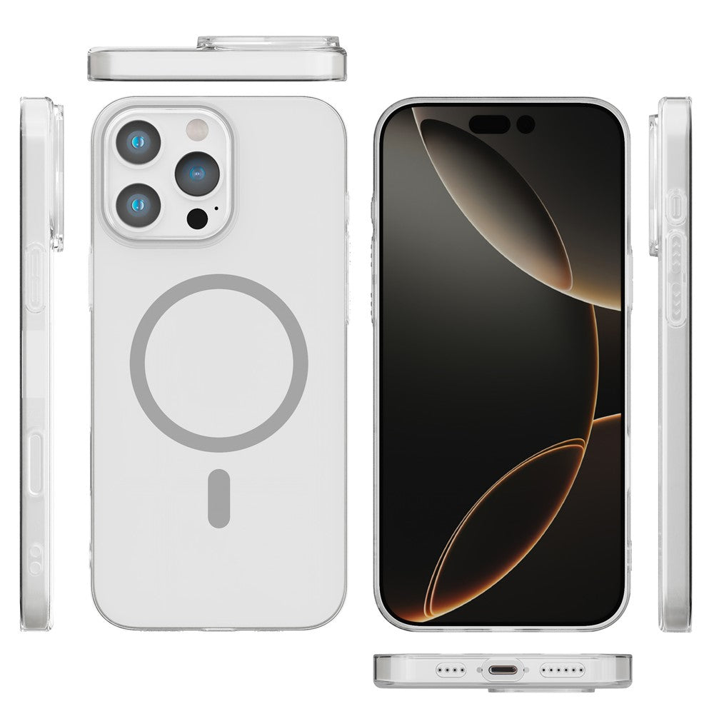 Milky White Magnetic Ring Case for iPhone 16 Pro Max