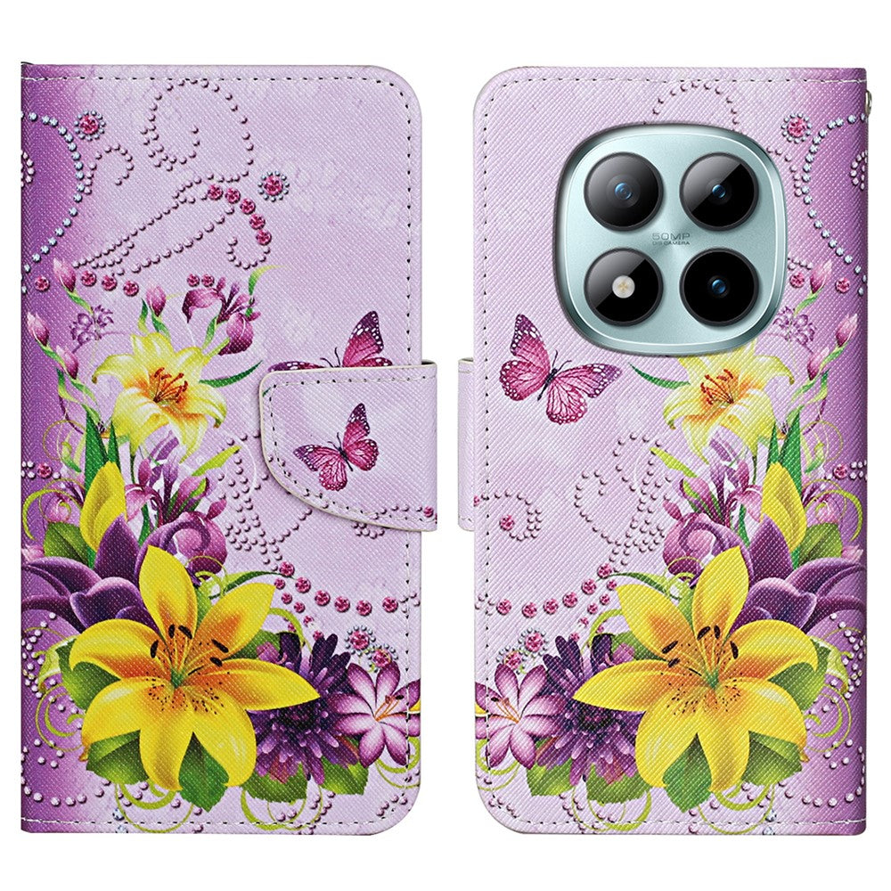 Xiaomi Redmi Note 15 Pro 4G Theme PU Leather Folio Case with Wrist Strap