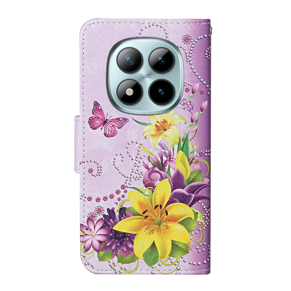 Xiaomi Redmi Note 15 Pro 4G Theme PU Leather Folio Case with Wrist Strap