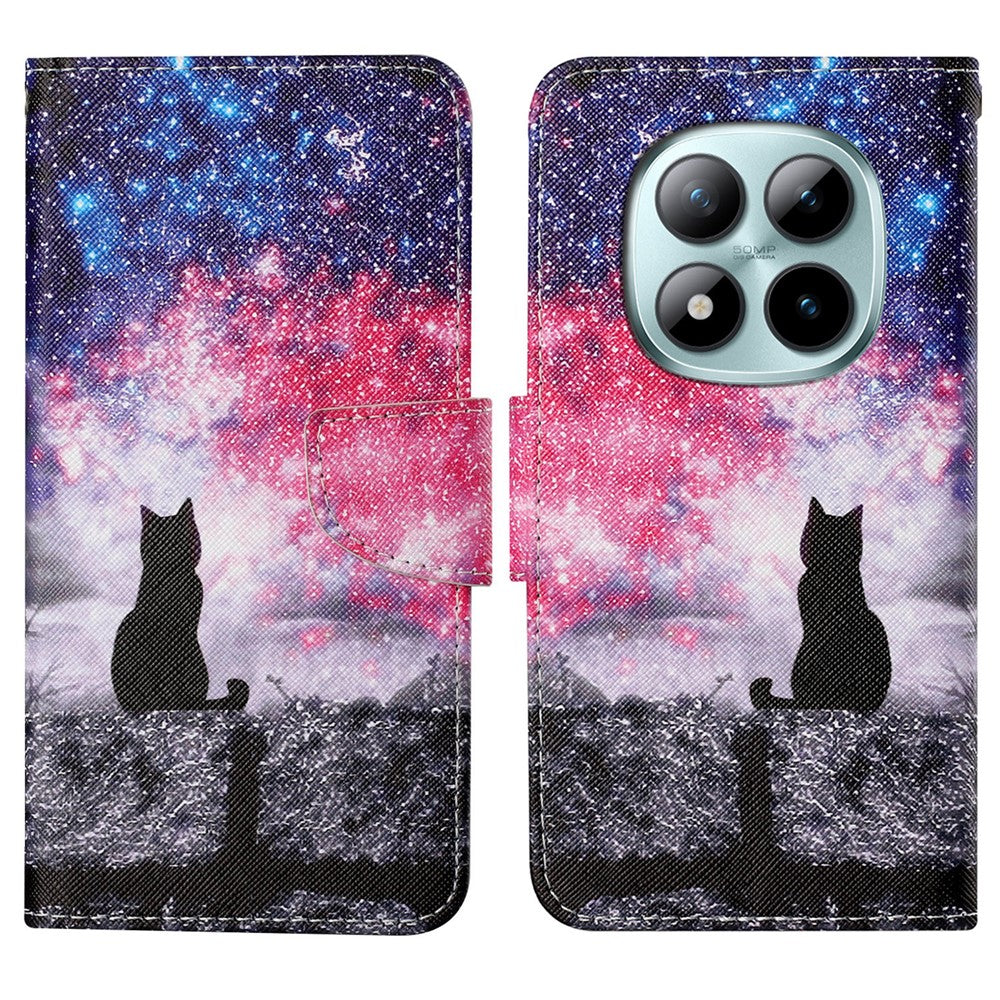 Xiaomi Redmi Note 15 Pro 4G Theme PU Leather Folio Case with Wrist Strap