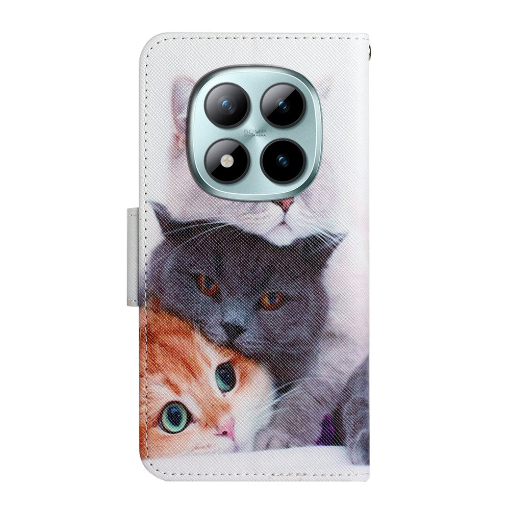 Xiaomi Redmi Note 15 Pro 4G Theme PU Leather Folio Case with Wrist Strap