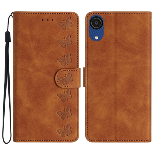 Seven Butterflies Embossed Leather Phone Case, For Samsung Galaxy A04 Core, For Samsung Galaxy S24+ 5G, For Samsung Galaxy A04s, For Samsung Galaxy S23 FE 5G, For Samsung Galaxy A05, For Samsung Galaxy A10 / M10, For Samsung Galaxy A12 5G              ...