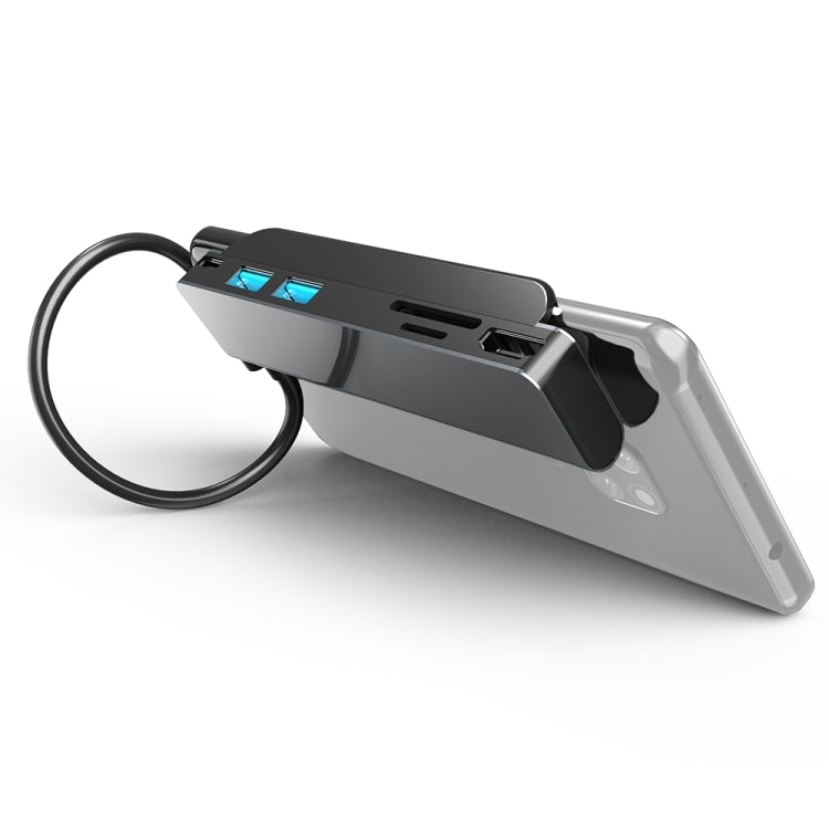 AD-065 6-in-1 USB-C Docking Station with 4K HDMI, SD/TF Card Reader, and Dual USB 3.0